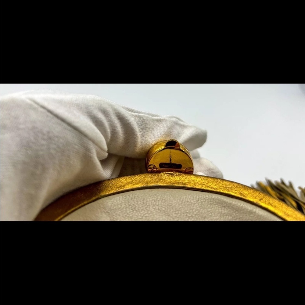 Chanel Quilted Vintage Rare Gold Bronze Waist Pouch bag Tie Fringe sling - Picture 10 of 16